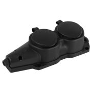 Колодка ЭРА KX-2e-B-IP44 каучуковая с заземлением 2 розетки 16A IP44 черн. Эра Б0068451