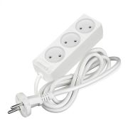 Удлинитель 3х1.5м без заземл. 10А IP20 2.2кВт ПВС 2х0.75 бел. DOMTOK 2370