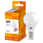 Лампа светодиодная Eco G45 7Вт шар 3000К тепл. бел. E14 630лм 230-240В IEK LLE-G45-7-230-30-E14