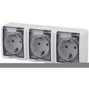 Розетка 3-м ОП Эра Эксперт 11-2405-01 16А IP54 16AX 250В 3х2P+E бел. Эра Б0020720