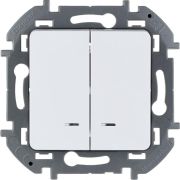 Выключатель 2-кл. Inspiria 10А IP20 250В 10AX с подсветкой/индикацией механизм бел. Leg 673630