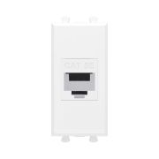 Розетка компьютерная 1мод. Avanti «Белое облако» RJ45 кат.5E без шторок модульная механизм DKC 4400661